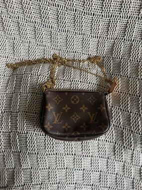 Louis Vuitton Brown Monogram Chain Crossbody Pochette